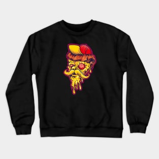 Funny Hipster Pizza Slice // Pizza Lover // Funny Pizza Cartoon Crewneck Sweatshirt